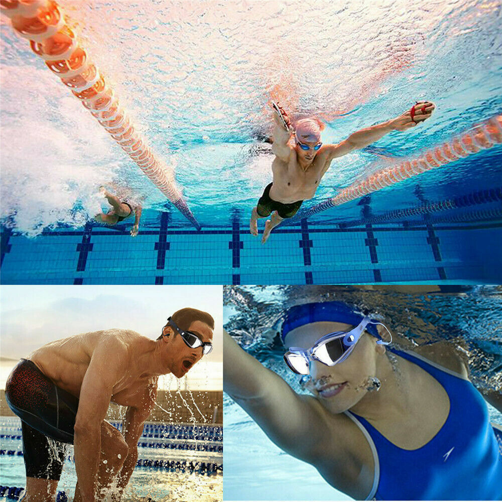 Anti Fog Swimming Goggles UV Glasses Adjustable Earbuds For Men Women Kids