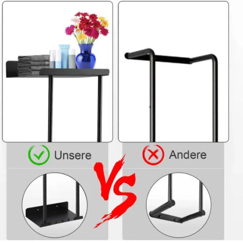 Black Grey Bathroom Storage Rack Wall Mounted High Quality Finish NEW