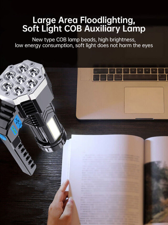 1-2Pcs Super Bright High Power LED Tactical Torch Rechargeable Flashlight New UK