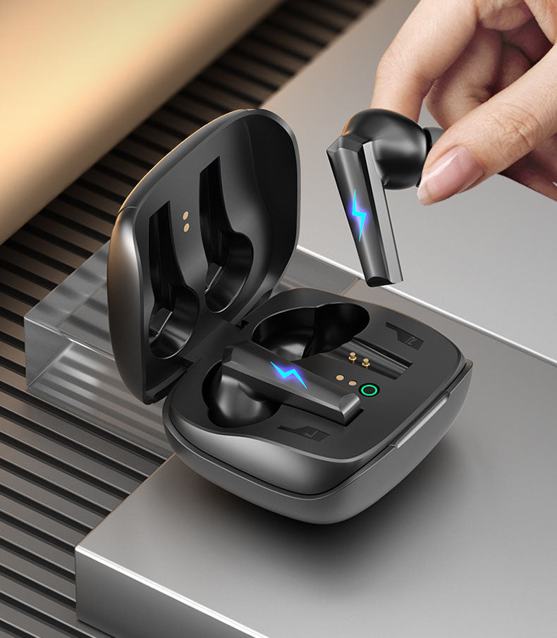 TWS wireless Bluetooth earphones with long battery life, in ear gaming, noise reduction, and low latency for gaming
