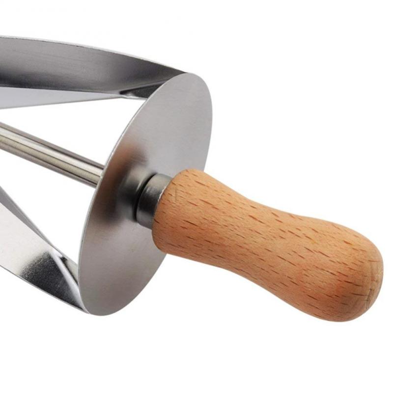 Stainless Steel Rolling Cutter Making Croissant Bread Wheel Dough Pastry Wooden Handle Baking Kitchen Accessories Knife Garden