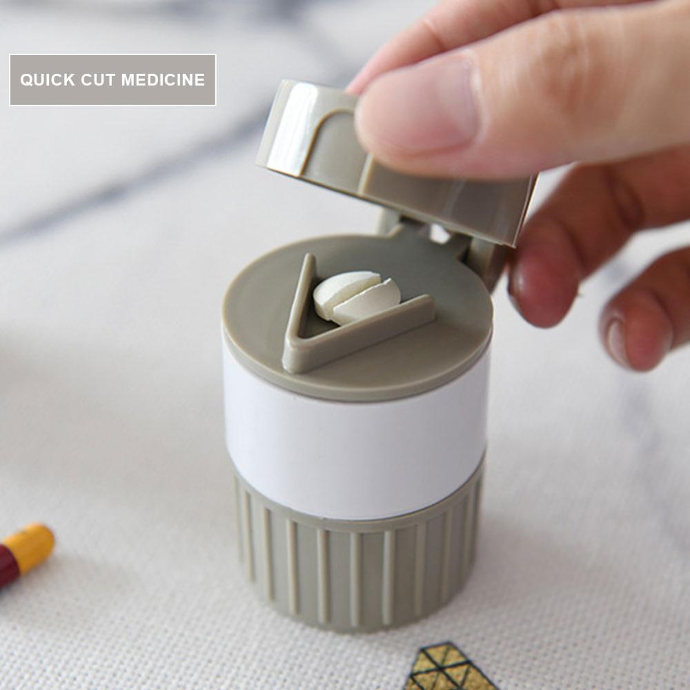 4 In 1 Portable Medicine Box Powder Separator Powder Household Grinder Pill Medicine Cutter Mini Home Medicine Storage Box