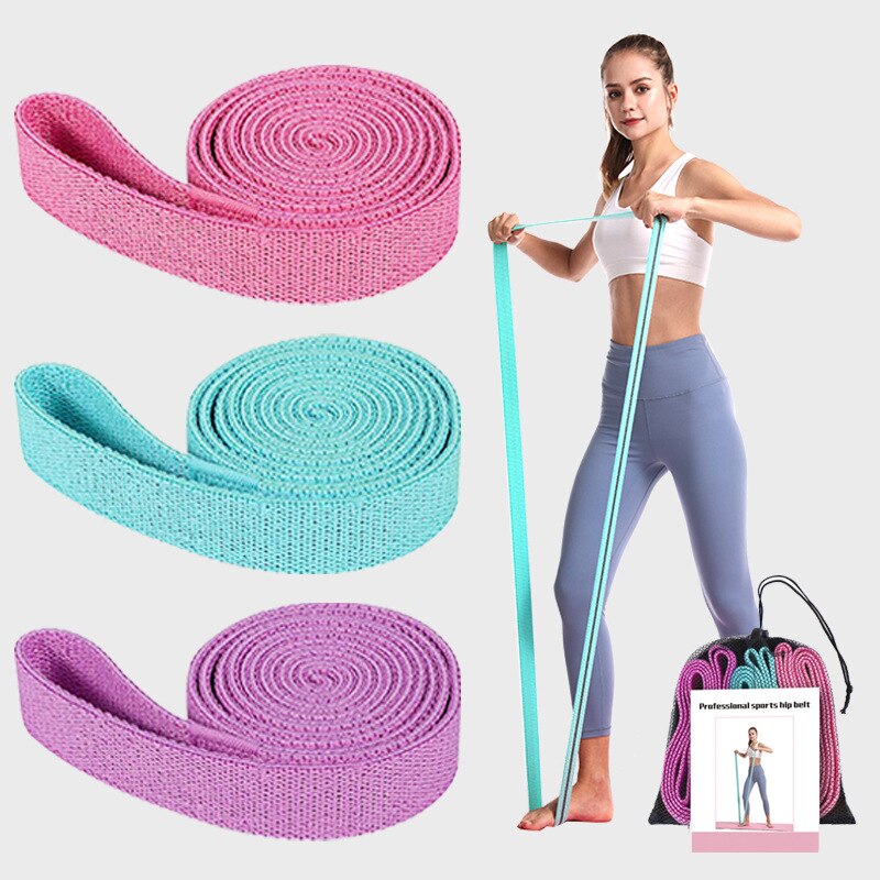 Polyester Cotton Dance Stretch Band for Running Sports Health Care Fitness Body Yoga Rally Band Pilates Equipment 3pcs