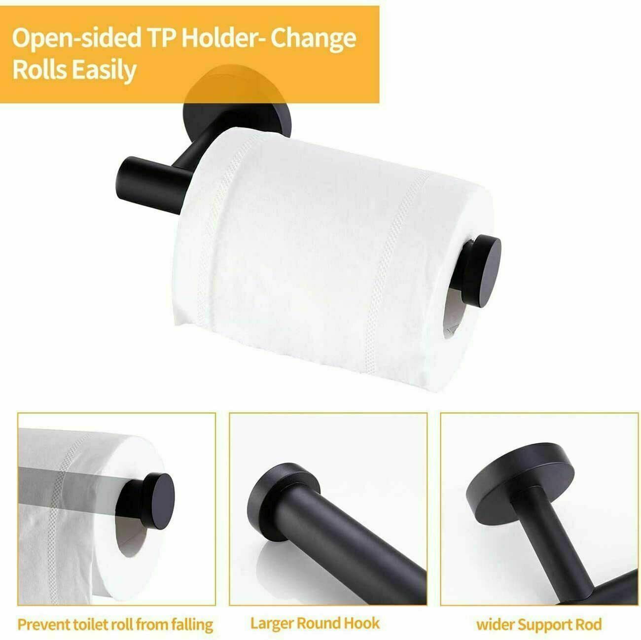 Wall Mounted Toilet Roll Holder Tissue Paper Stand Bathroom Bar Square UK