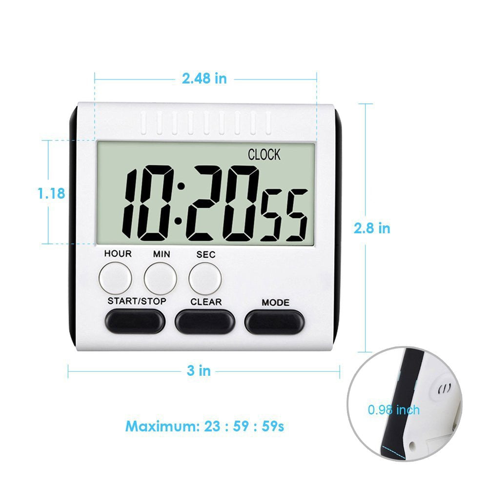 Multifunction LCD Digital Kitchen Cooking Timer Count-Down Up Clock Reminder Magnetic Stopwatch Loud Alarm Electronic Gadgets
