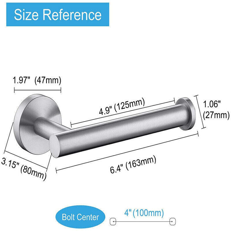 Wall Mounted Toilet Roll Holder Tissue Paper Stand Bathroom Bar Square UK