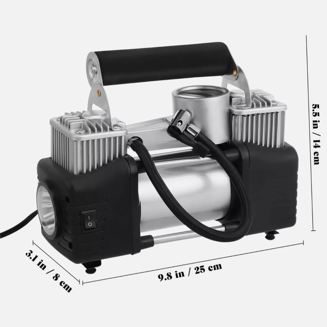 Heavy Duty 12V Electric Car Tyre Inflator 150PSI Portable Air Compressor Pump Vehicle Inflatable Pump Tools with Pressure Gauge