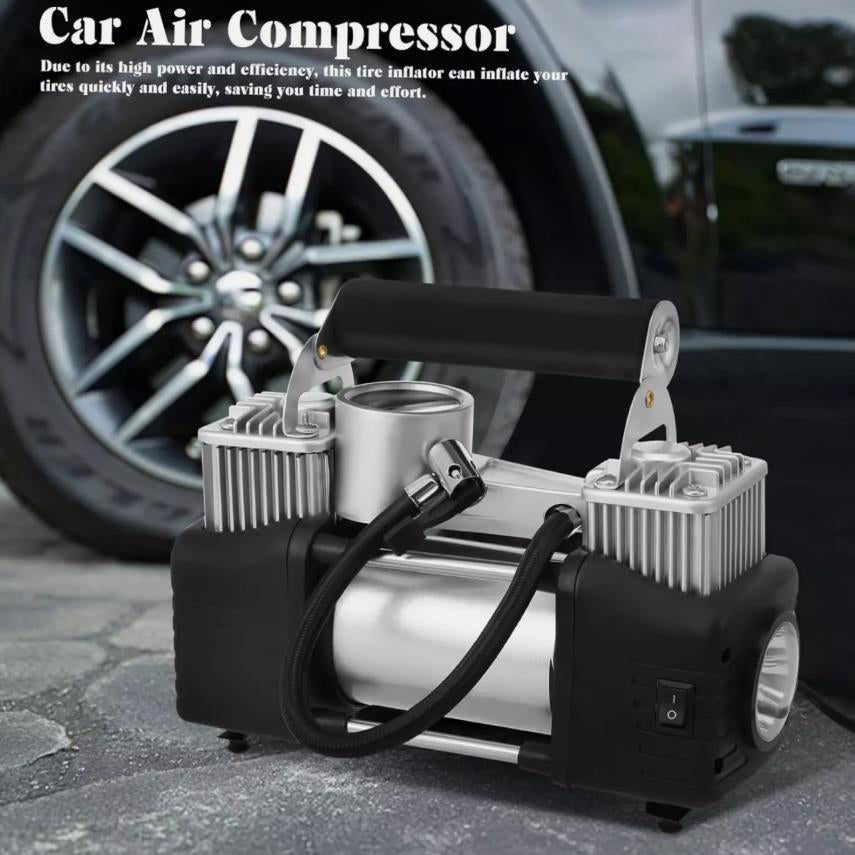 Heavy Duty 12V Electric Car Tyre Inflator 150PSI Portable Air Compressor Pump Vehicle Inflatable Pump Tools with Pressure Gauge