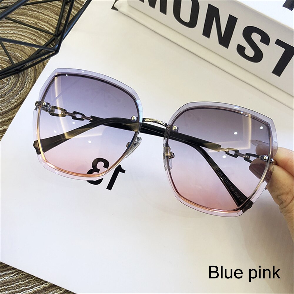 Women's Men Rimless Square Polarized Sunglasses New Outdoor Cycling Sun Glasses Vintage Shades Female UV400 Eyewear Accessories