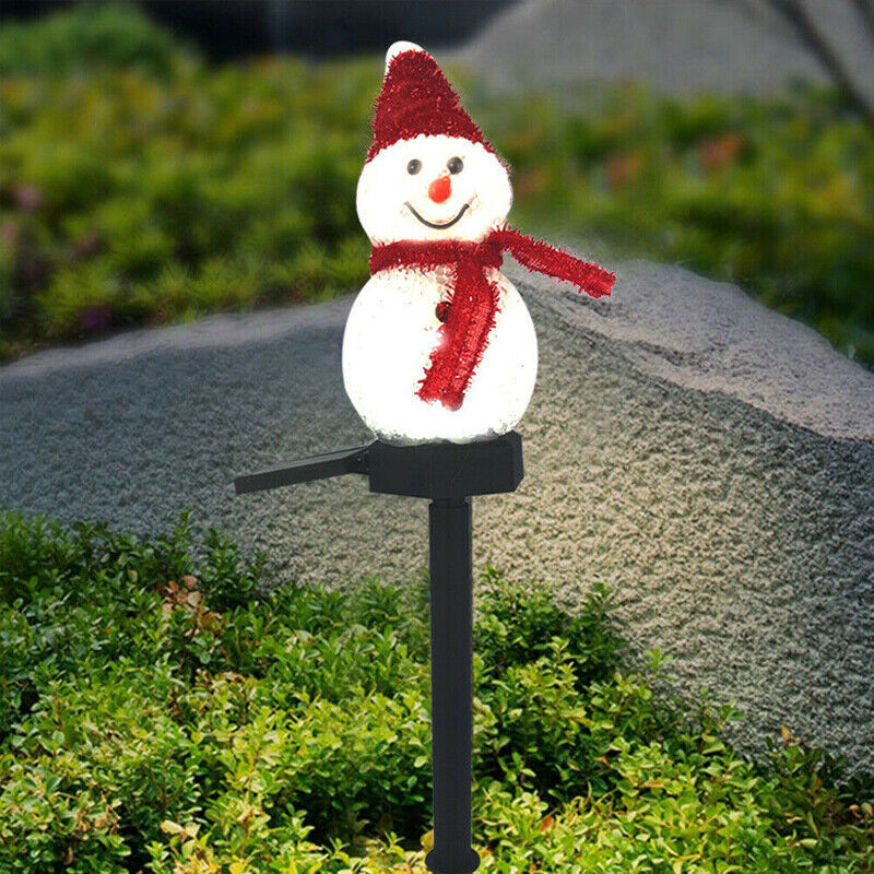 Christmas Ground With Snowman Lawn Lights
