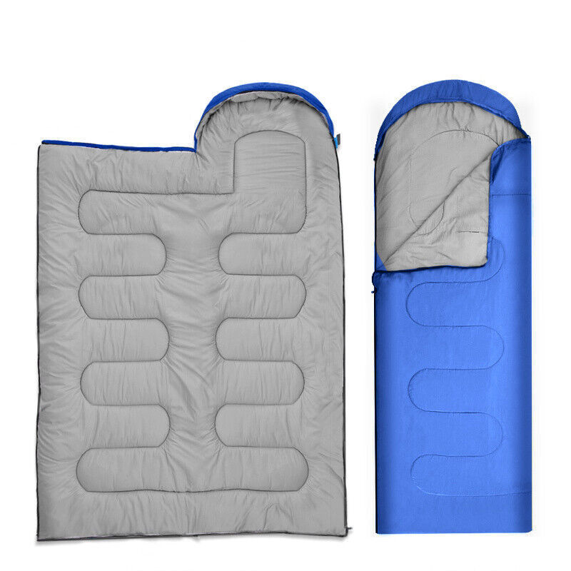 4 SEASON SINGLE SLEEPING BAGS CAMPING RECTANGULAR ENVELOPE ZIP UP KIDSUK