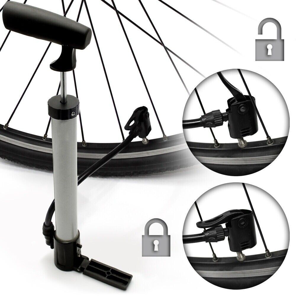 Mini Bike Portable Bicycle Tyre Inflator Hand Schrader Presta Valve