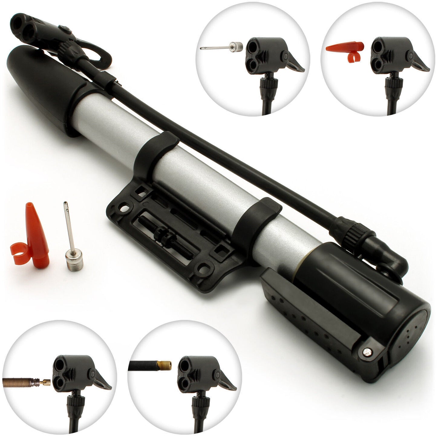 Mini Bike Portable Bicycle Tyre Inflator Hand Schrader Presta Valve