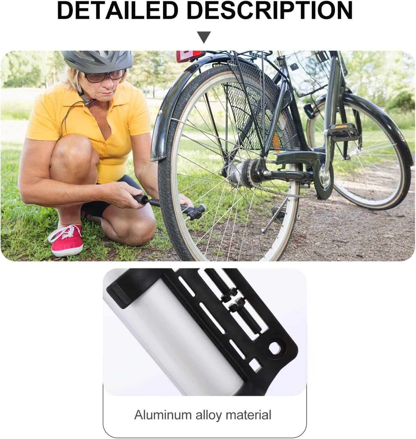 Mini Bike Portable Bicycle Tyre Inflator Hand Schrader Presta Valve
