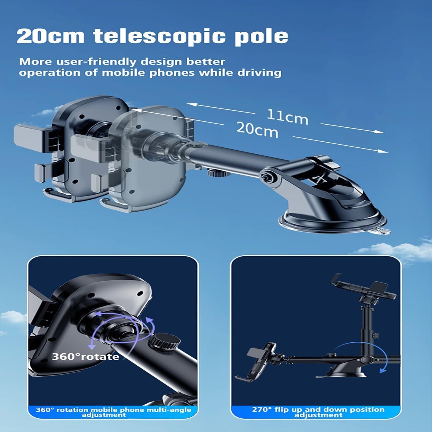 Universal Car Phone Holder 360 Windscreen Suction Mount GPS Stand Cradle UK NEW