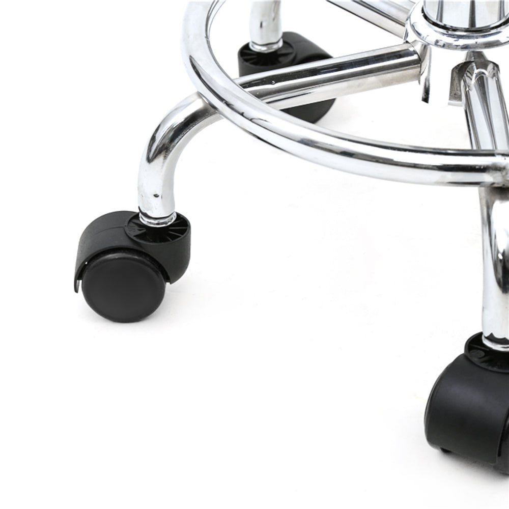 Round Shape Adjustable Salon Stool with Back and Line Black