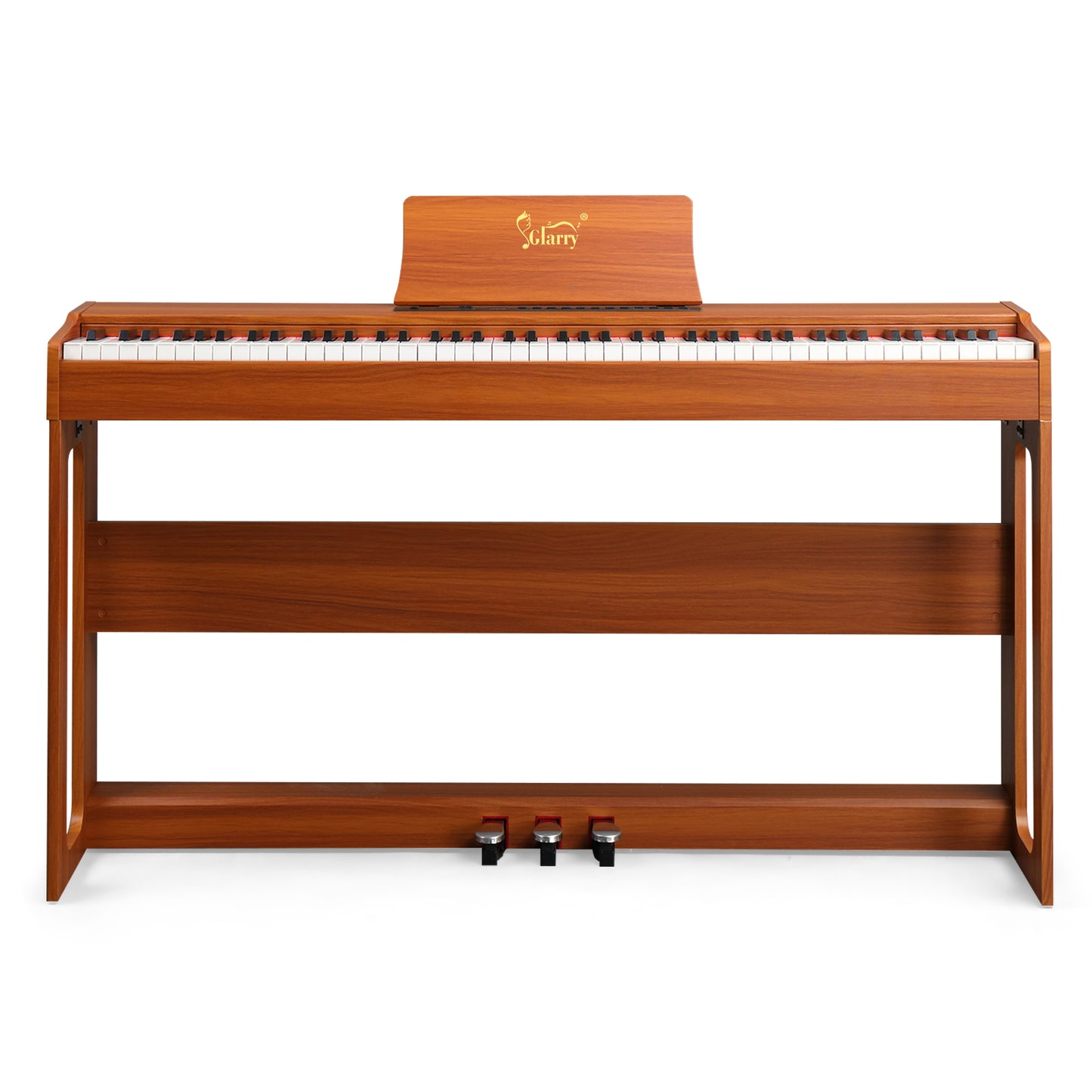 【Do Not Sell on Amazon】 GDP-104 88 Keys Full Weighted Keyboards Digital Piano with Furniture Stand, Power Adapter, Triple Pedals, Headphone, for All Experience Levels Walnut