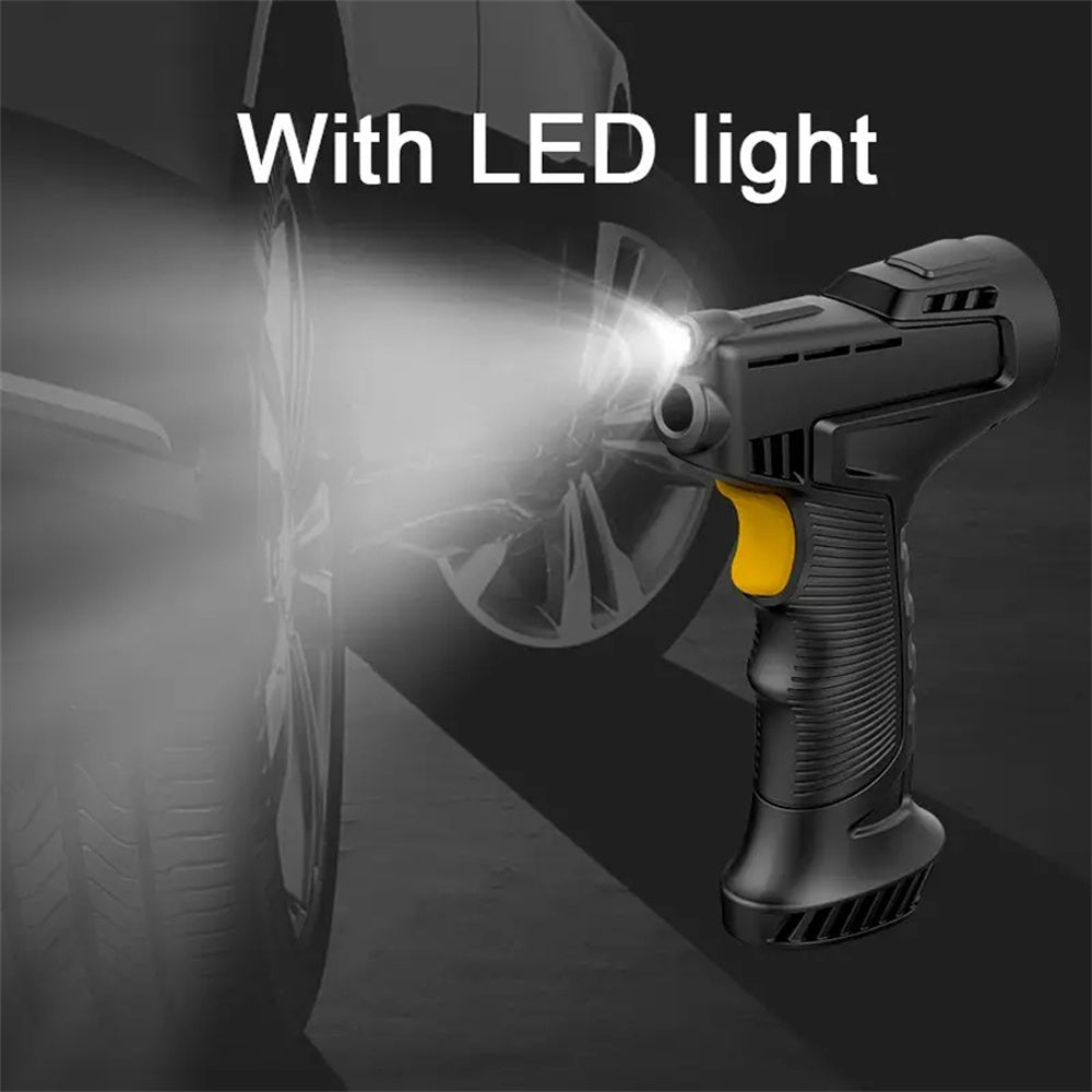 1PC 4000mAh 150PSI Inflator Pump - Portable Car Air Compressor Inflator Wireless and Wired Handheld Pump with LED Light -120W Black