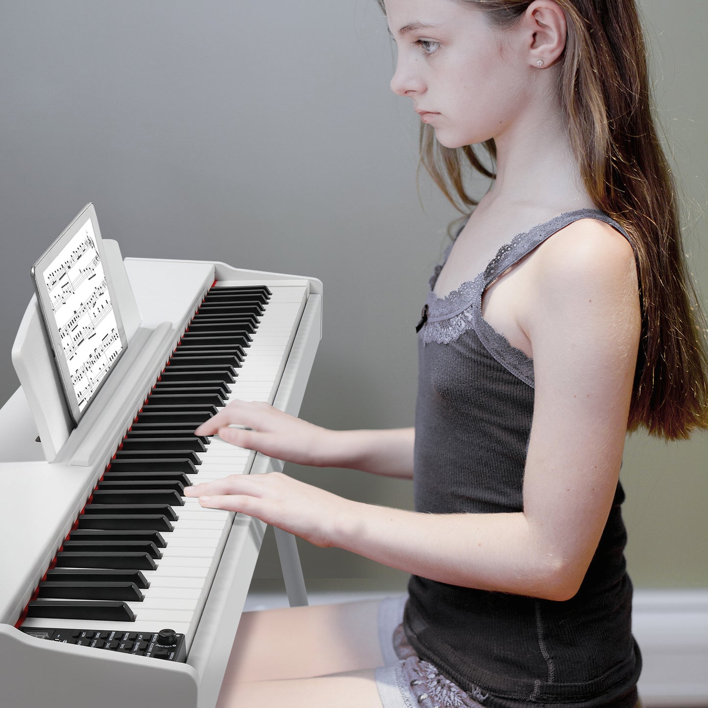 【Replace 60293400】GDP-203 88 Key Standard Full Weighted Keyboards Digital Piano with Metal Stand, Power Adapter, Triple Pedals, Headphone,for All Experience Levels White Color