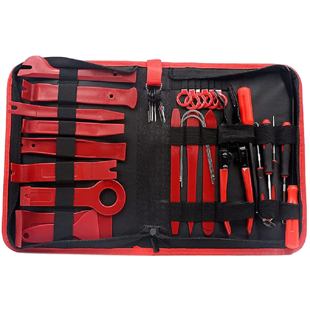200PCS Trim Tool Auto Removal Kit, Trim Removal Kit for Car/Trim/Panel/Door/Audio/Auto Clip Pliers (Red)