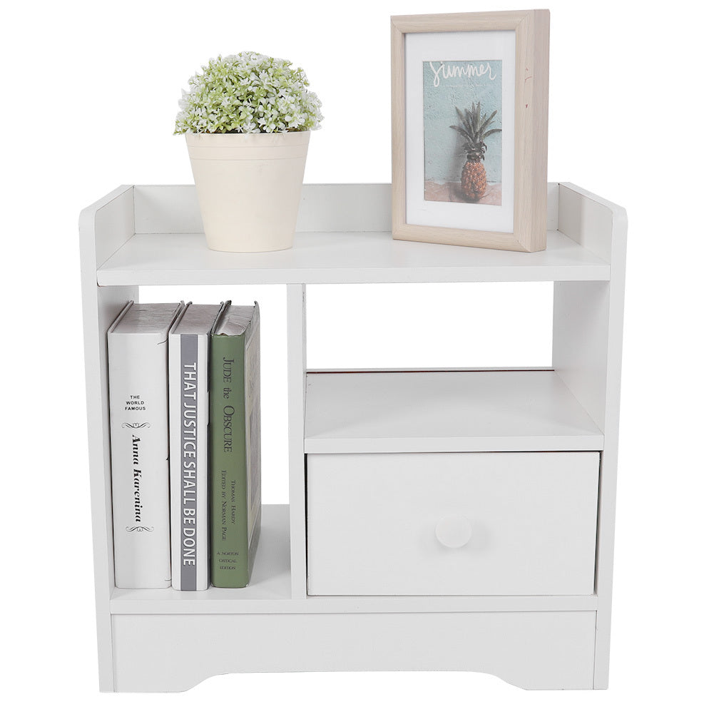 Bedroom Bedside Table Night Stand Cabinet With Drawer Home Storage Organizer White