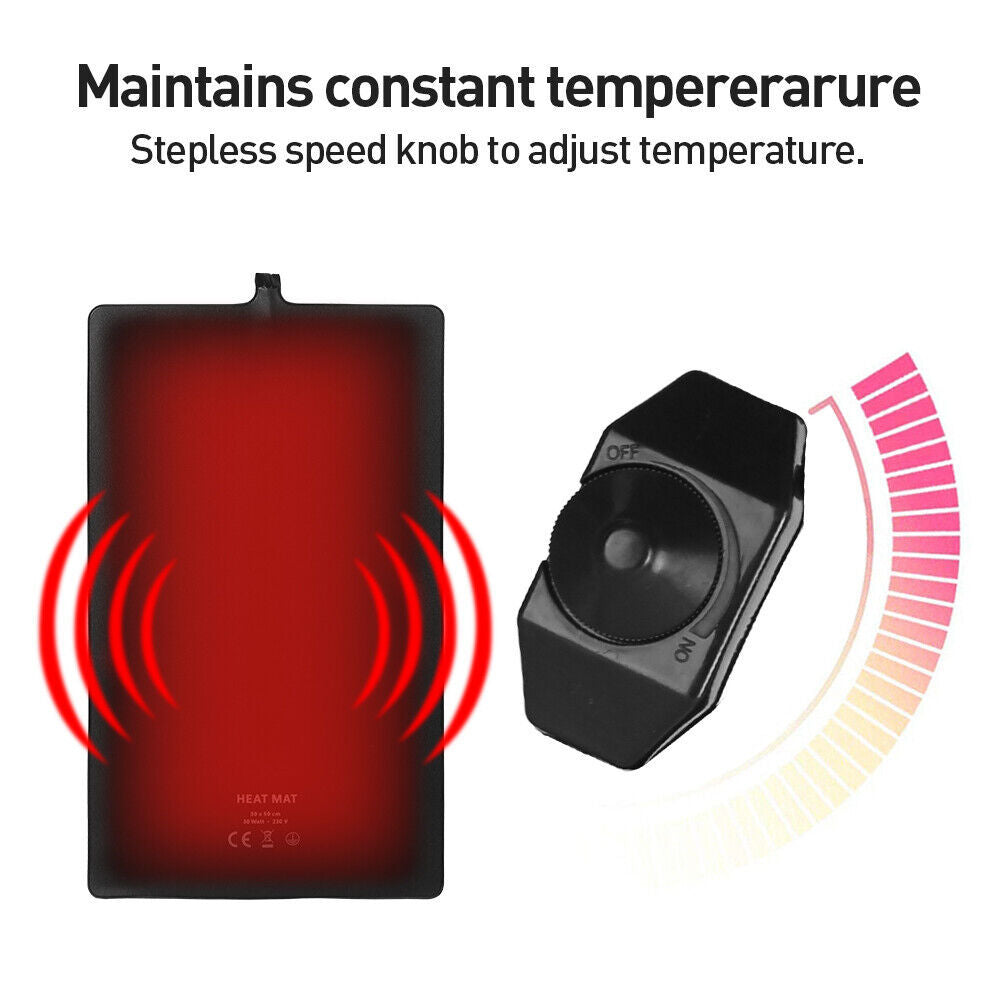 PVC Reptile Vivarium Heat Mats Heating With Temperature Adjustment - 4 Sizes New