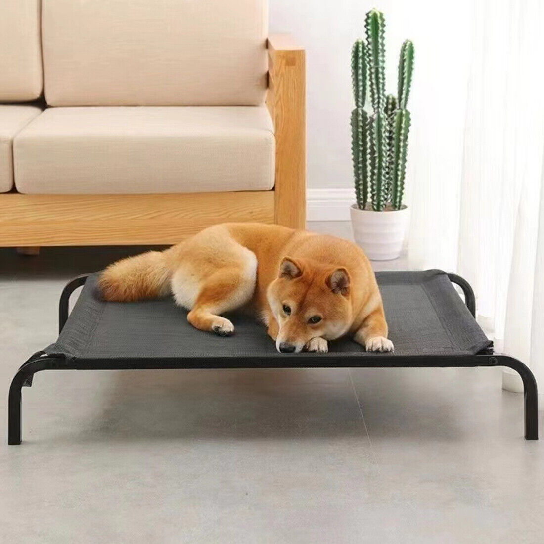 Elevated Dog Bed Pet Cat Mesh Camping Cot Indoor Outdoor UK