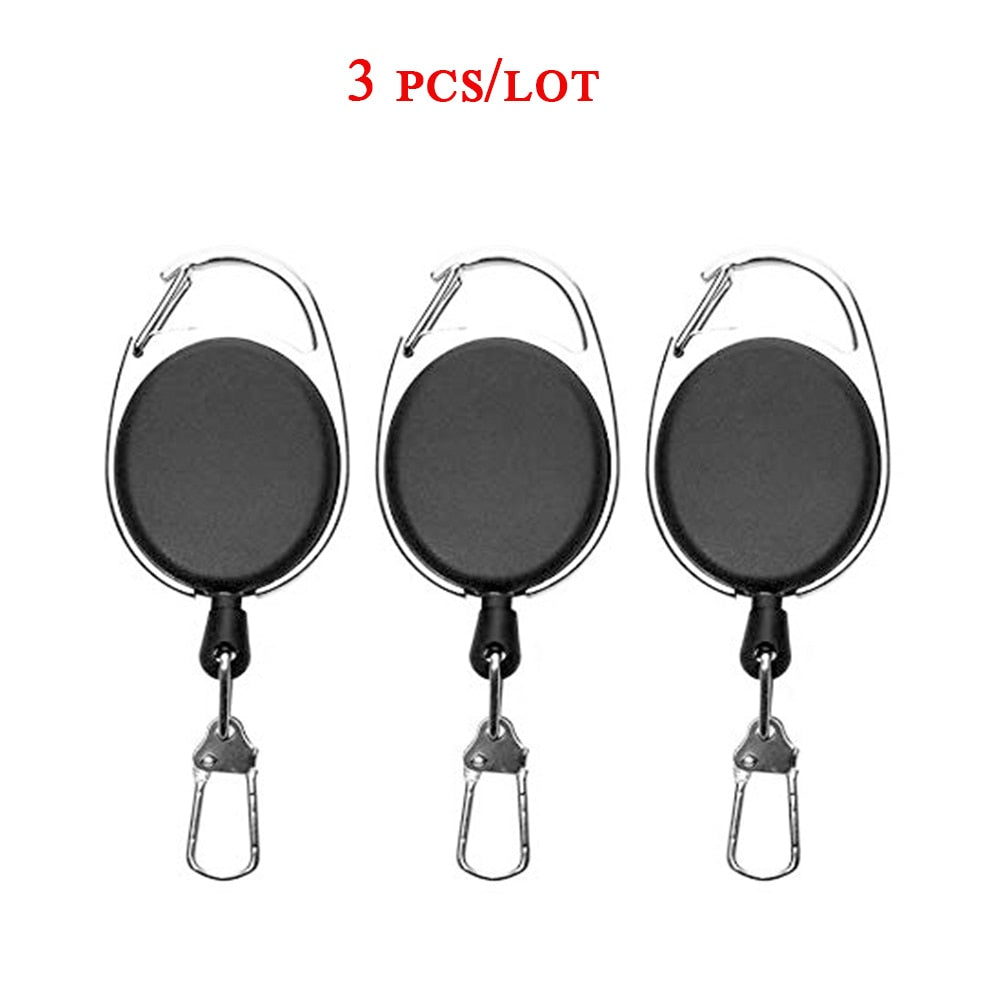 Retractable Key Chain Reel Badge Holder Fly Fishing Zinger Retractor with Quick Release Spring Clip Fishing Accessories