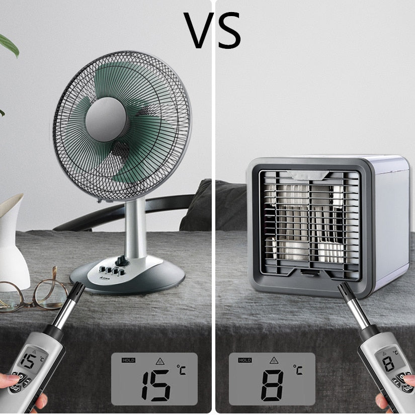 USB Mini Portable Air Conditioner Humidifier Purifier 7 Colors Light Desktop Air Cooling Fan Air Cooler Fan for Office Home
