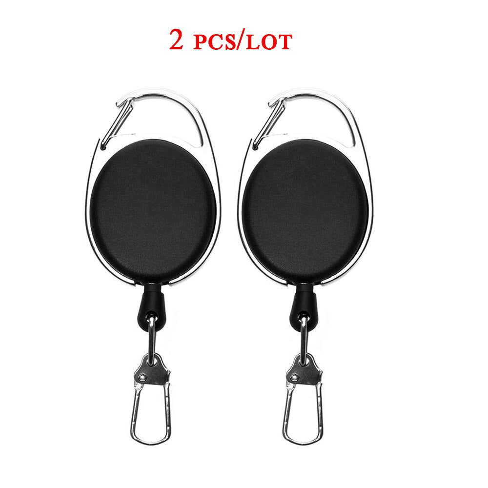 Retractable Key Chain Reel Badge Holder Fly Fishing Zinger Retractor with Quick Release Spring Clip Fishing Accessories