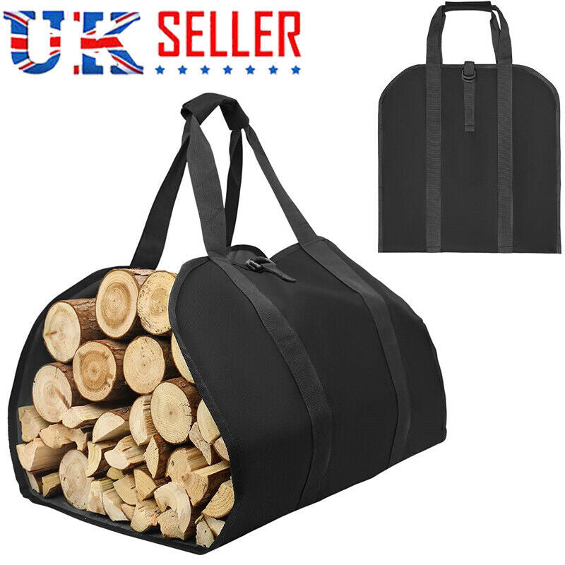 Firewood Log Carrier Canvas Durable Firepalce Wood Bag W Reinforce Straps
