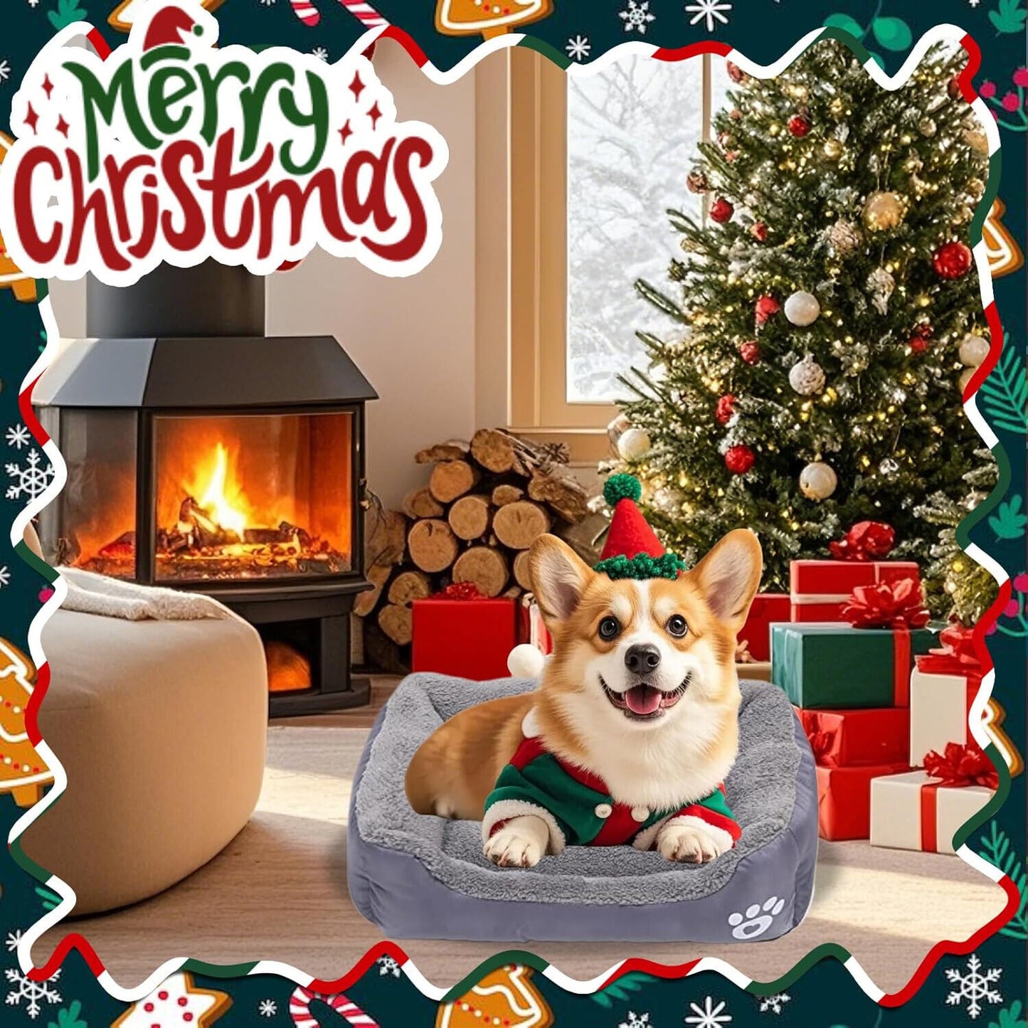 Pet Dog Bed Cat Beds Luxury Soft Washable Puppy Cushion Warm Pet Basket- 90 70CM