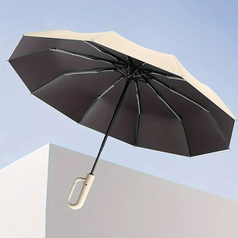 30 Bones Windproof Strong 105CM Reinforced Automatic Folding Umbrella Black