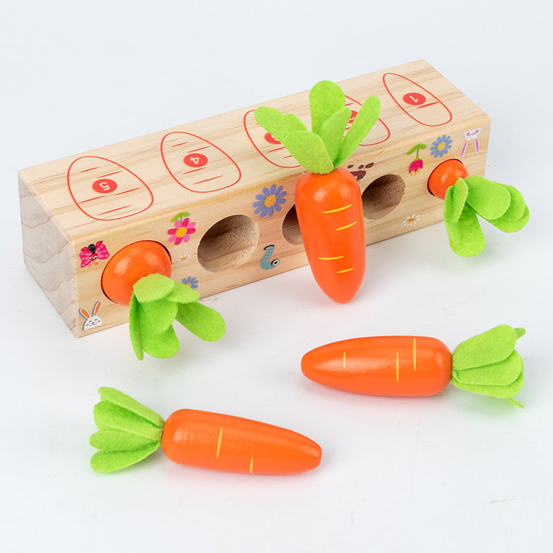 Wooden Fun Number Carrot Pulling Game Enlightenment Cognition 3-4 Year Old Early Education Toy