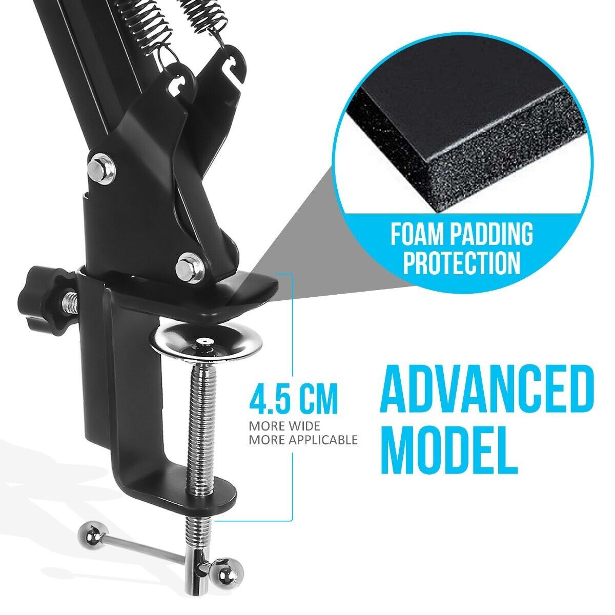 ADJUSTABLE DESKTOP MICROPHONE ARM STAND SUPPORT PRO MUSIC AUDIO EQUIPMENT MOUNT