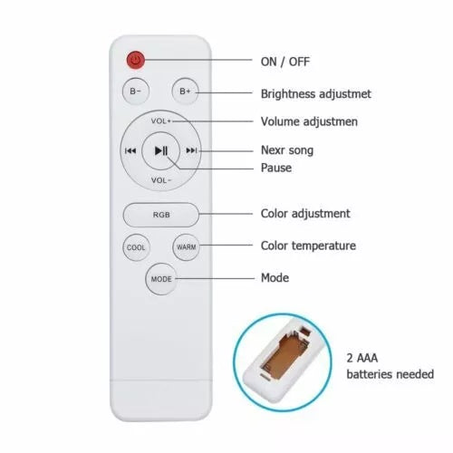 LED RGB Ceiling Light Bluetooth Speaker Music Light Dimming With Remote Control