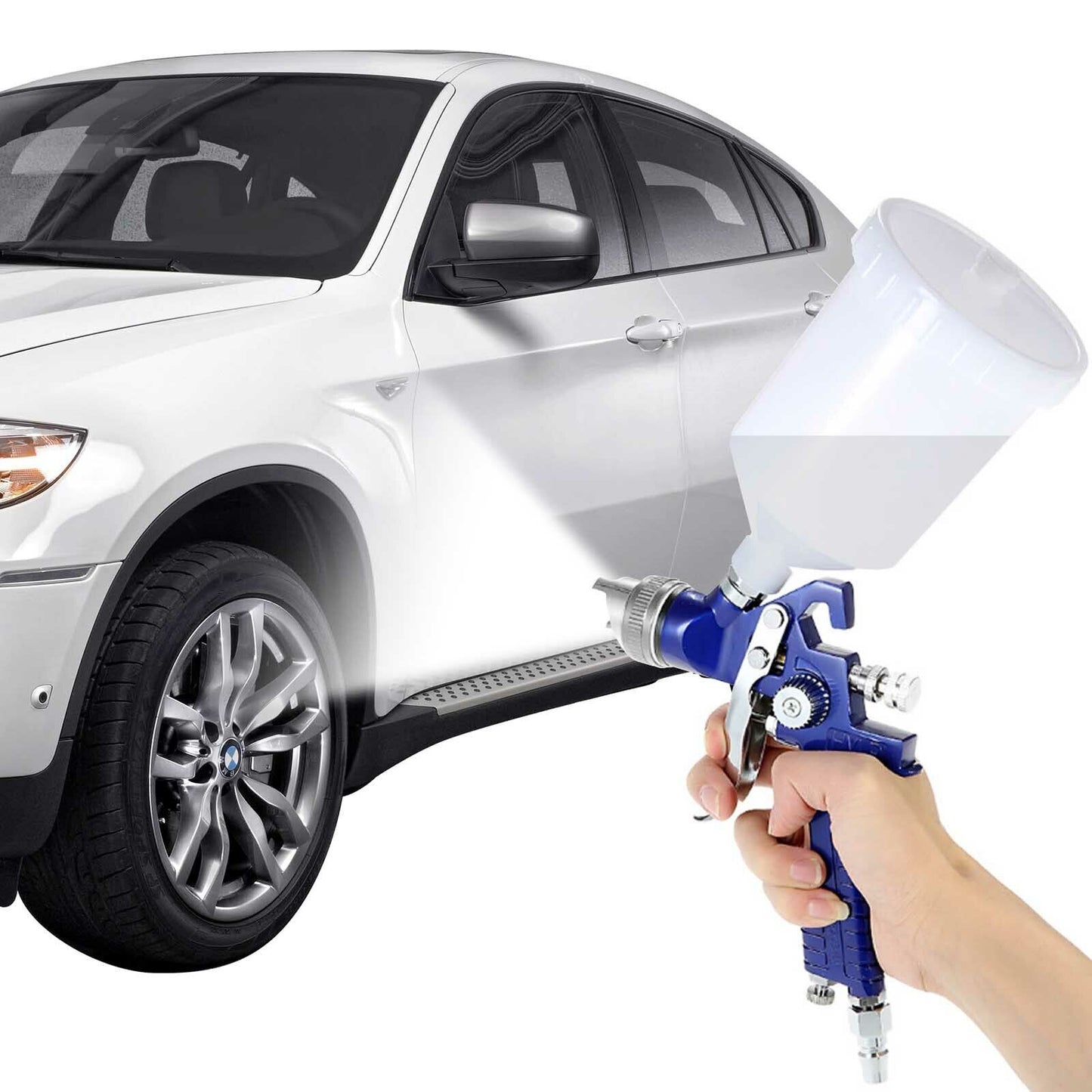 2 X HVLP Spray Gun Kit Air Gravity Feed Vehicle Car Paints1.4MM 0.8MM Nozzle