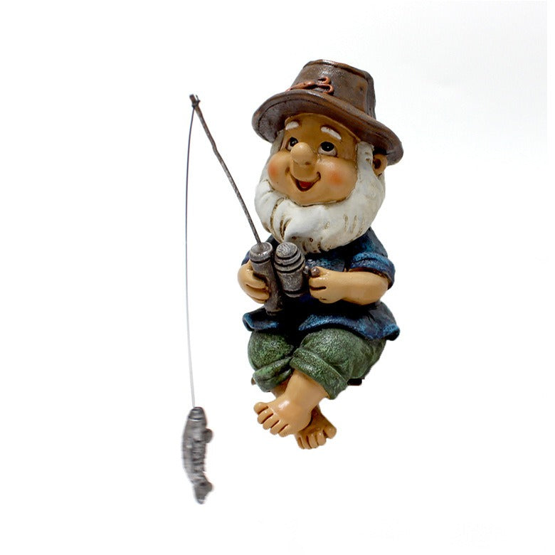 Creative resin ornaments for garden fishing sprites