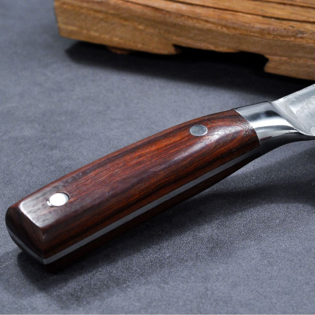Wooden Handle Kitchen Butcher Cleaver Chef Knife 9cr18 Layers Damascus Carbon Steel
