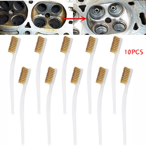 10Pieces Small Wire Brush Set Brush Steel Brass Nylon Metal Rust Paint Remover