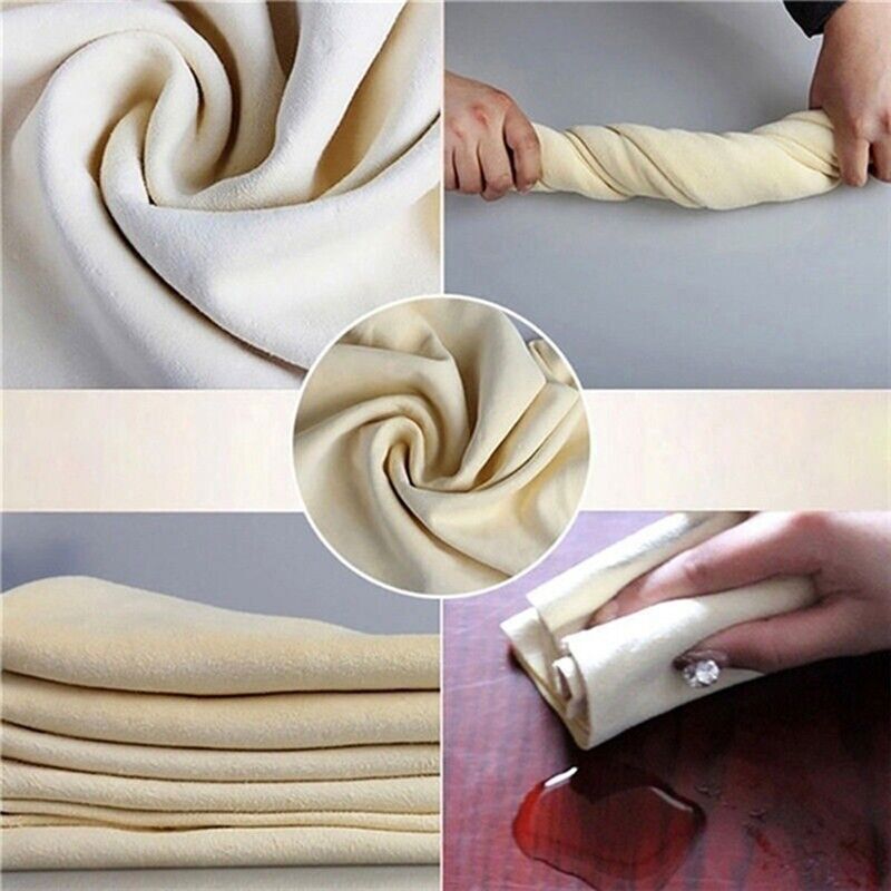 Large Natural Chamois Leather Car Cleaning Cloth Washing Absorbent Drying Towel