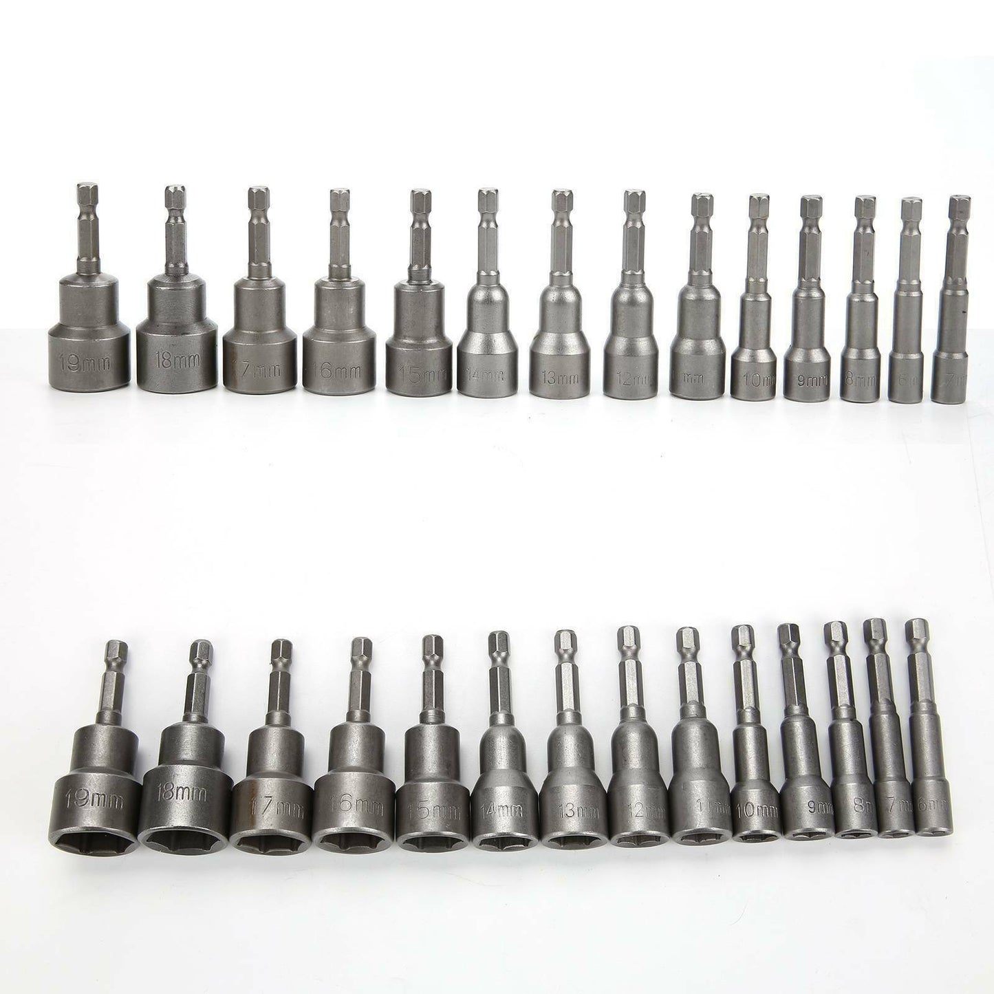 14pcs Nut Driver Bit Set Hex Magnetic Metric Socket Impact Drill 6 To 19MM UK