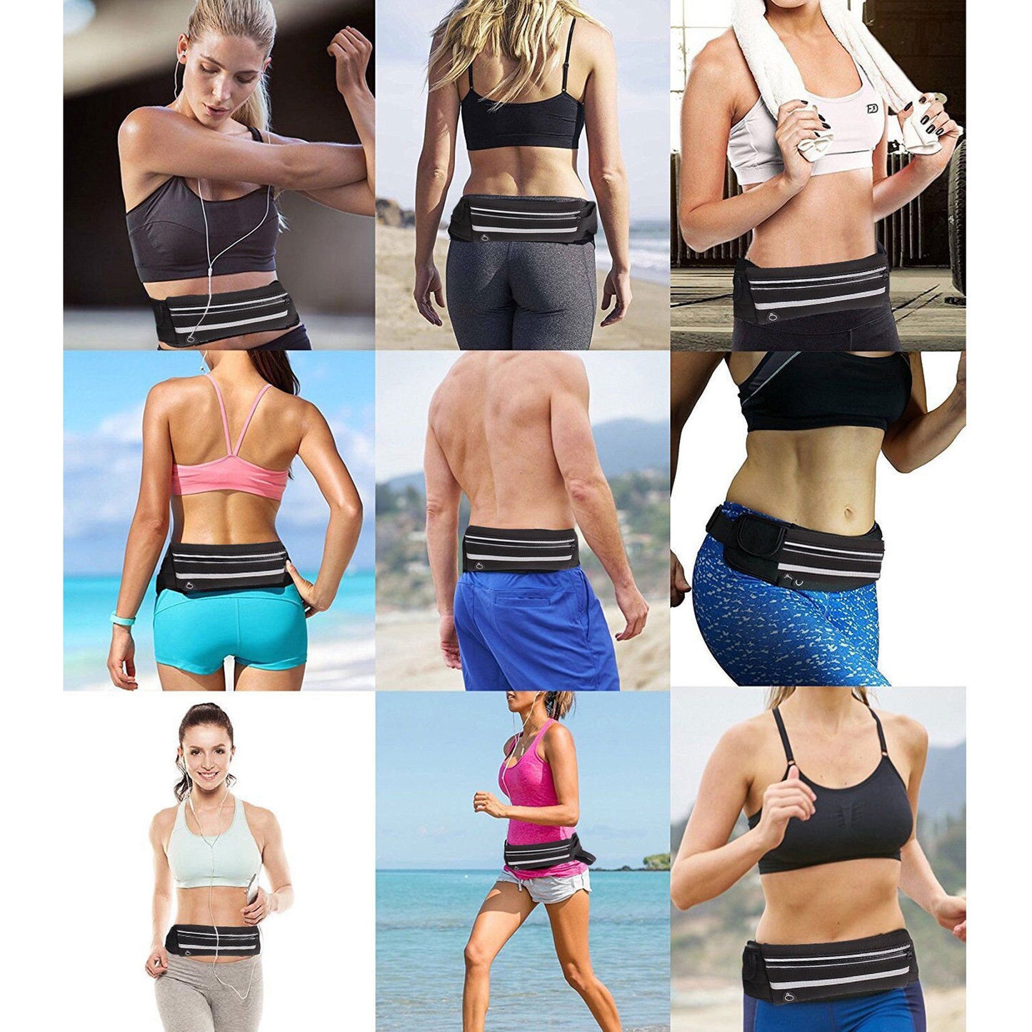 Running Belt Unisex Sport Jogging Phone Keys Mobile Money Bum Bag Waist Travel