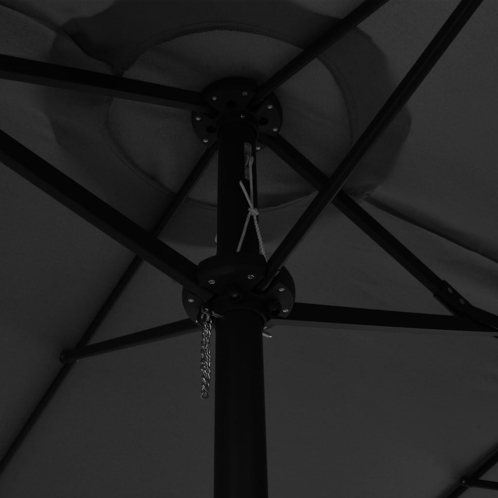vidaXL Garden Parasol with Aluminum Pole 181.1"x106.3" Anthracite