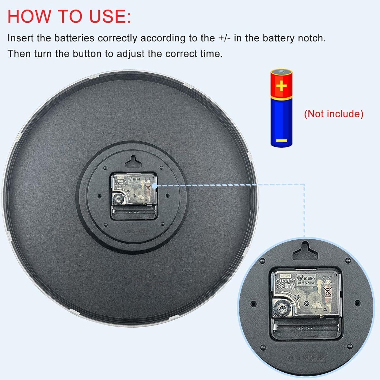 12 Wall Clock Silent Non Ticking Clock For Living Room Bedroom Kitchen Office