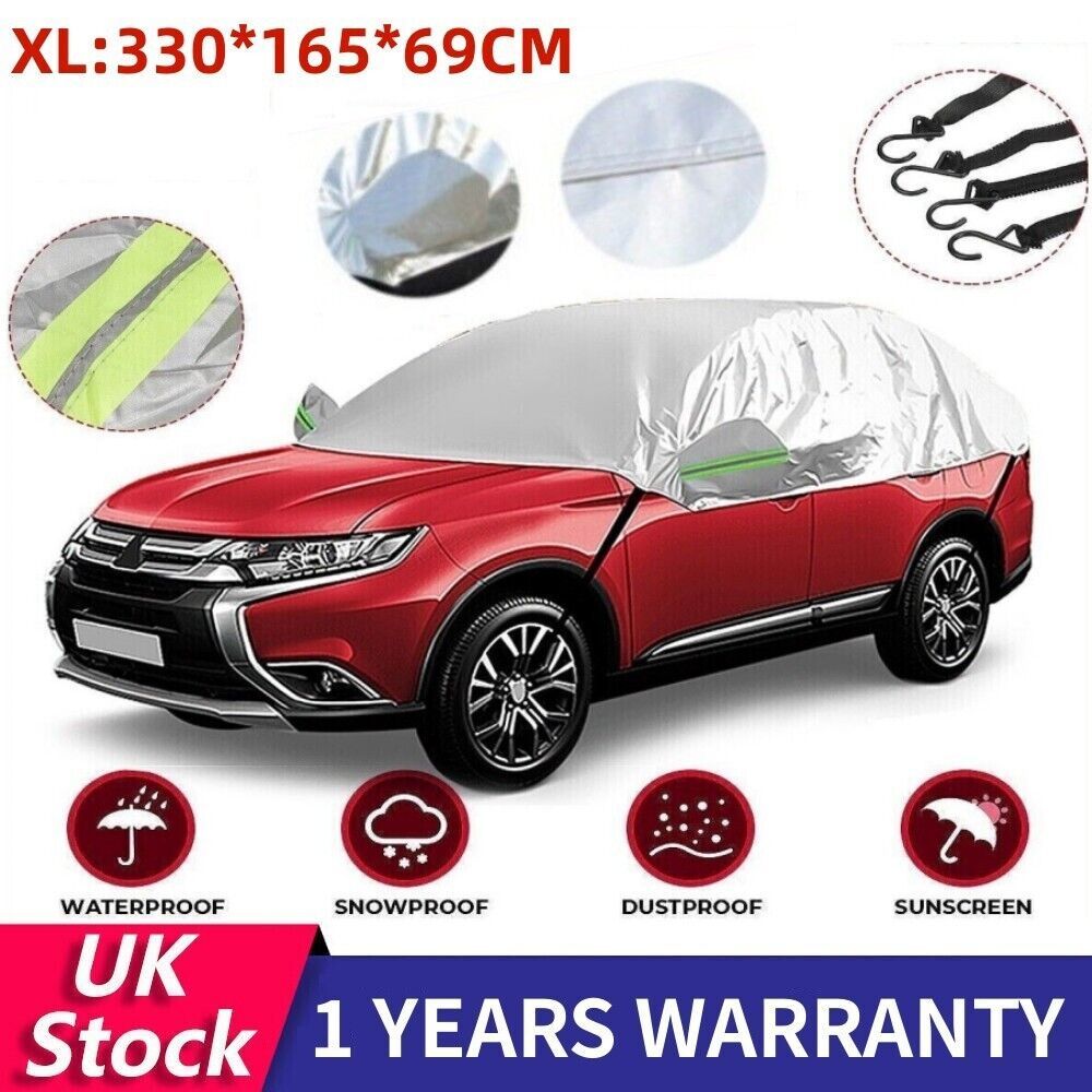 Half Car Cover Top Roof Sun UV Rain Protection Waterproof Outdoor Universal 190T