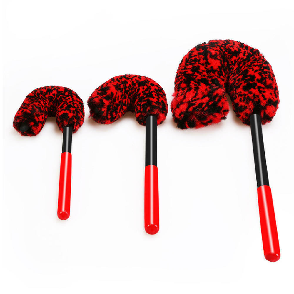 3X Set Wheel Woolies Luxury Super Plush Soft Alloy Wheel Cleaning Brush Kit UK