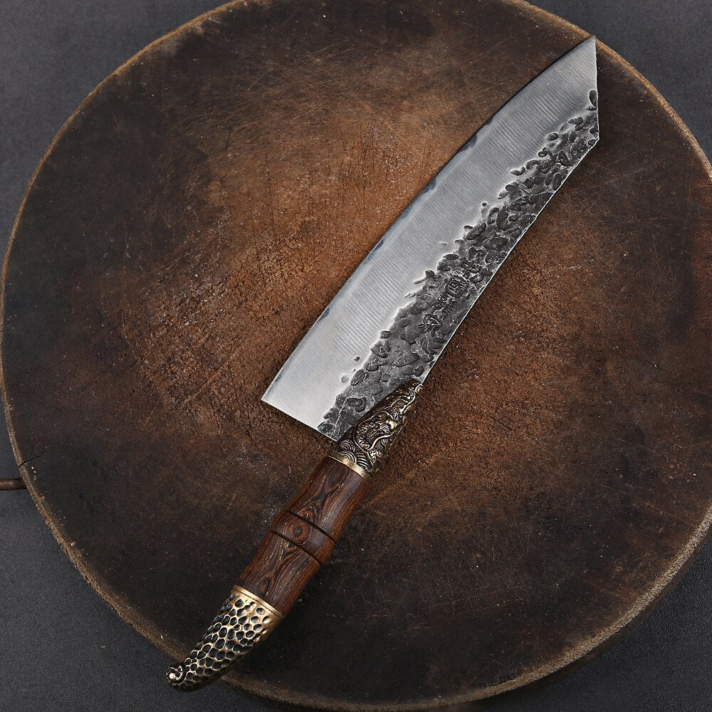 Handmade Chinese kitchen Chef Knife Multifunctional Meat Cleaver Vegetable Cutter Fixed blade Chopper Cooking Tools