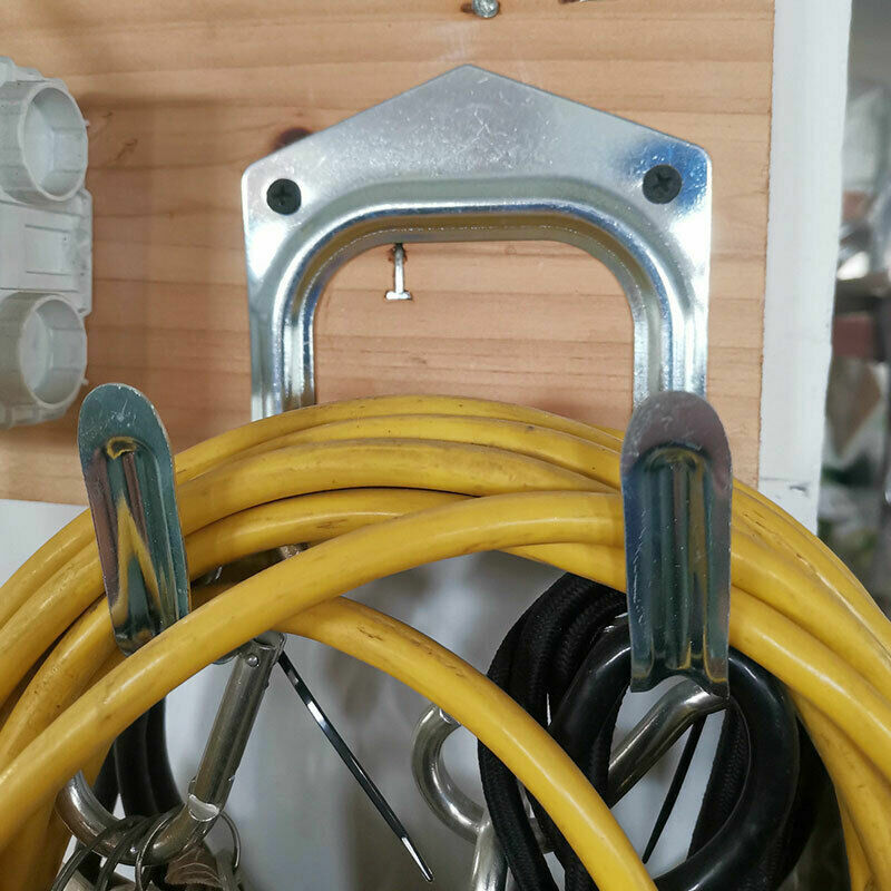 30pcs Tool Hooks & Screws Double Hooks Wall Mount Garden Shed Storage Utility