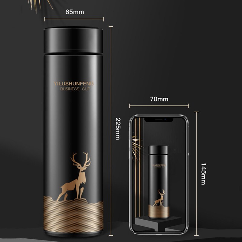 500ML Thermos Vacuum Flasks Temperature Display 304 Stainless Water Bottle Travel Sport Home Large Cup Mugs Gift for Men Women